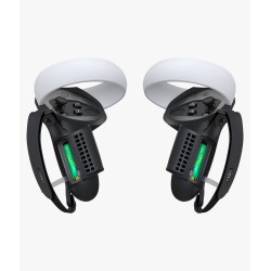 [Pro Version] KIWI design Controller Grip Cover with Battery Door Compatible with Quest 2 (Black 1 Pair)